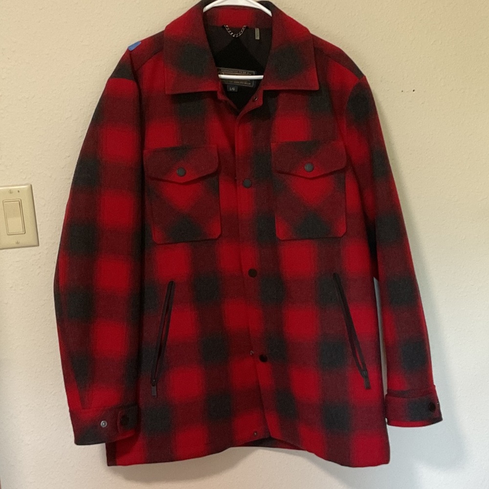 Men's Pendleton Red & Black Plaid Wool Jacket